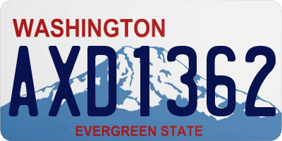 WA license plate AXD1362