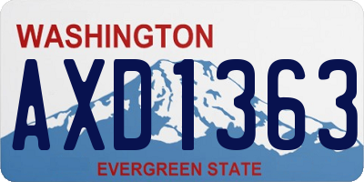 WA license plate AXD1363