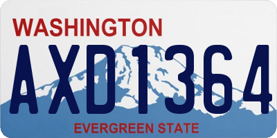WA license plate AXD1364