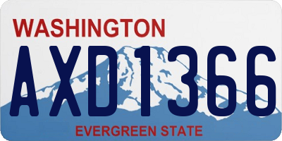 WA license plate AXD1366
