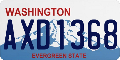 WA license plate AXD1368
