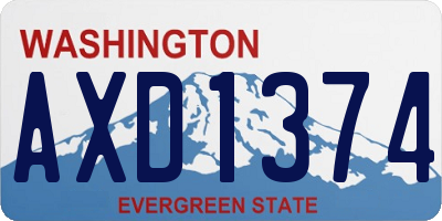WA license plate AXD1374