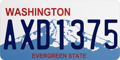 WA license plate AXD1375