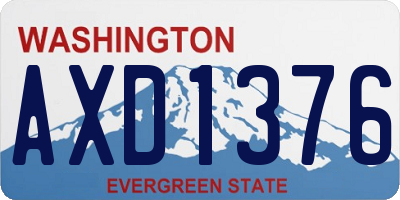 WA license plate AXD1376