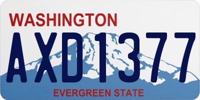 WA license plate AXD1377