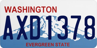 WA license plate AXD1378