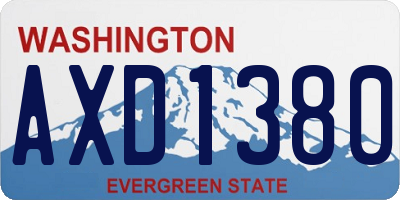 WA license plate AXD1380