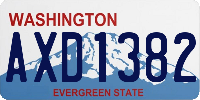WA license plate AXD1382