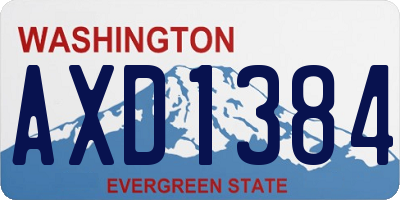 WA license plate AXD1384