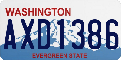 WA license plate AXD1386