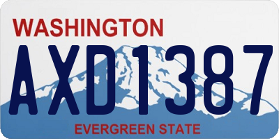 WA license plate AXD1387