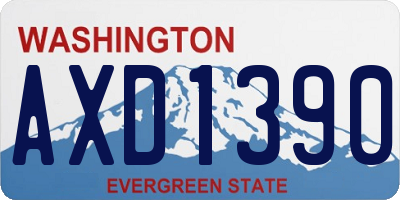 WA license plate AXD1390