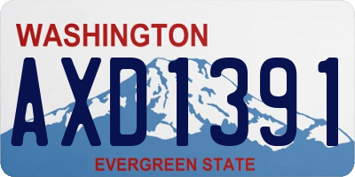 WA license plate AXD1391