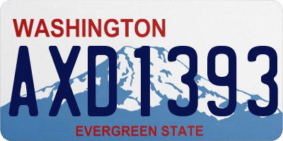 WA license plate AXD1393