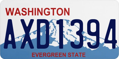 WA license plate AXD1394