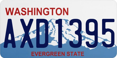 WA license plate AXD1395