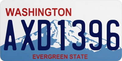 WA license plate AXD1396