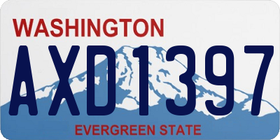 WA license plate AXD1397