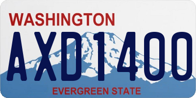 WA license plate AXD1400