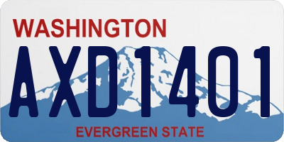 WA license plate AXD1401