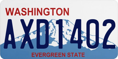 WA license plate AXD1402