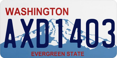 WA license plate AXD1403