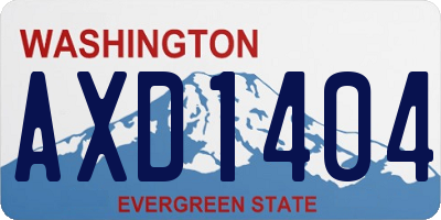 WA license plate AXD1404
