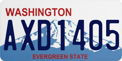 WA license plate AXD1405