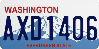 WA license plate AXD1406