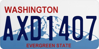 WA license plate AXD1407