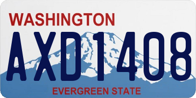 WA license plate AXD1408