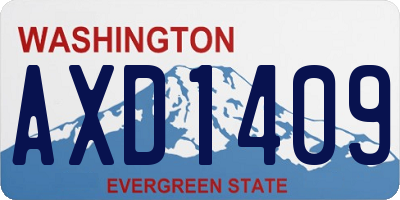 WA license plate AXD1409