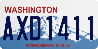 WA license plate AXD1411