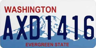 WA license plate AXD1416
