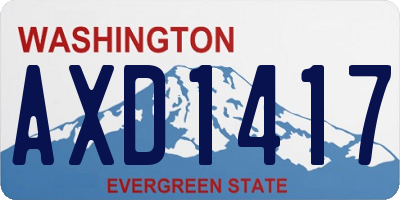WA license plate AXD1417