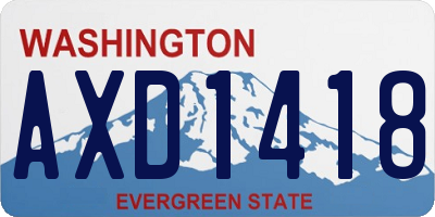 WA license plate AXD1418