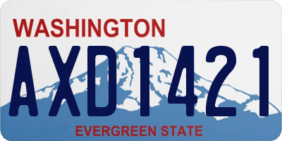WA license plate AXD1421
