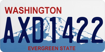 WA license plate AXD1422