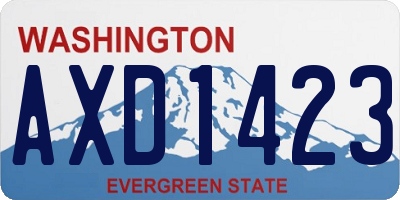 WA license plate AXD1423