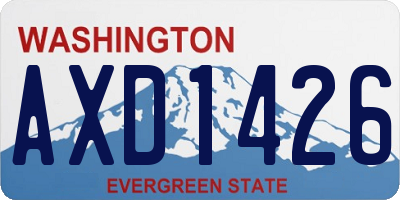 WA license plate AXD1426