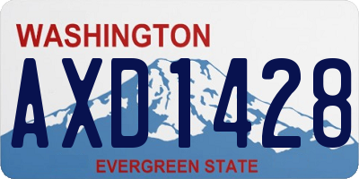 WA license plate AXD1428
