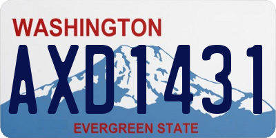WA license plate AXD1431