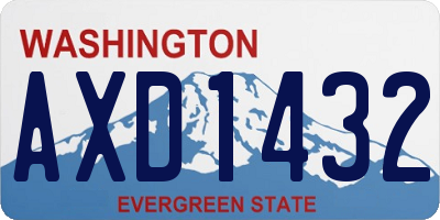 WA license plate AXD1432