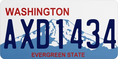 WA license plate AXD1434