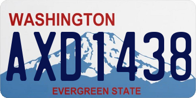 WA license plate AXD1438