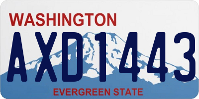 WA license plate AXD1443