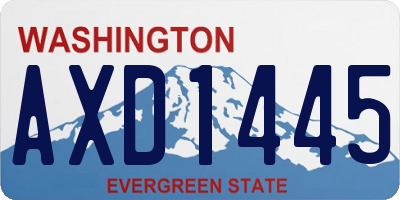 WA license plate AXD1445