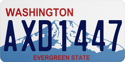 WA license plate AXD1447