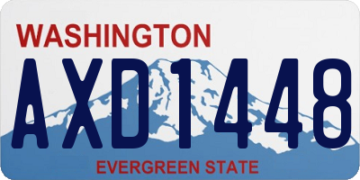 WA license plate AXD1448