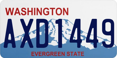 WA license plate AXD1449